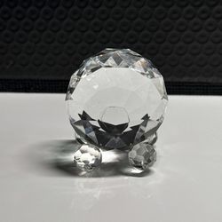 Faceted Crystal Glass Decorative Orb Sculpture Clear Cut Glass Home Decor Accent