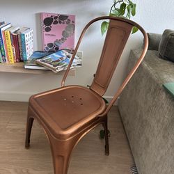  Tolix-style Bistro metal dining chair - copper finish