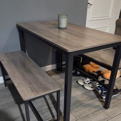 Dining Table With Two Bench Seats