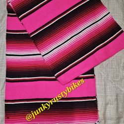 New Pink 5x7 Serape Sarape Zarape Mexican Blanket 