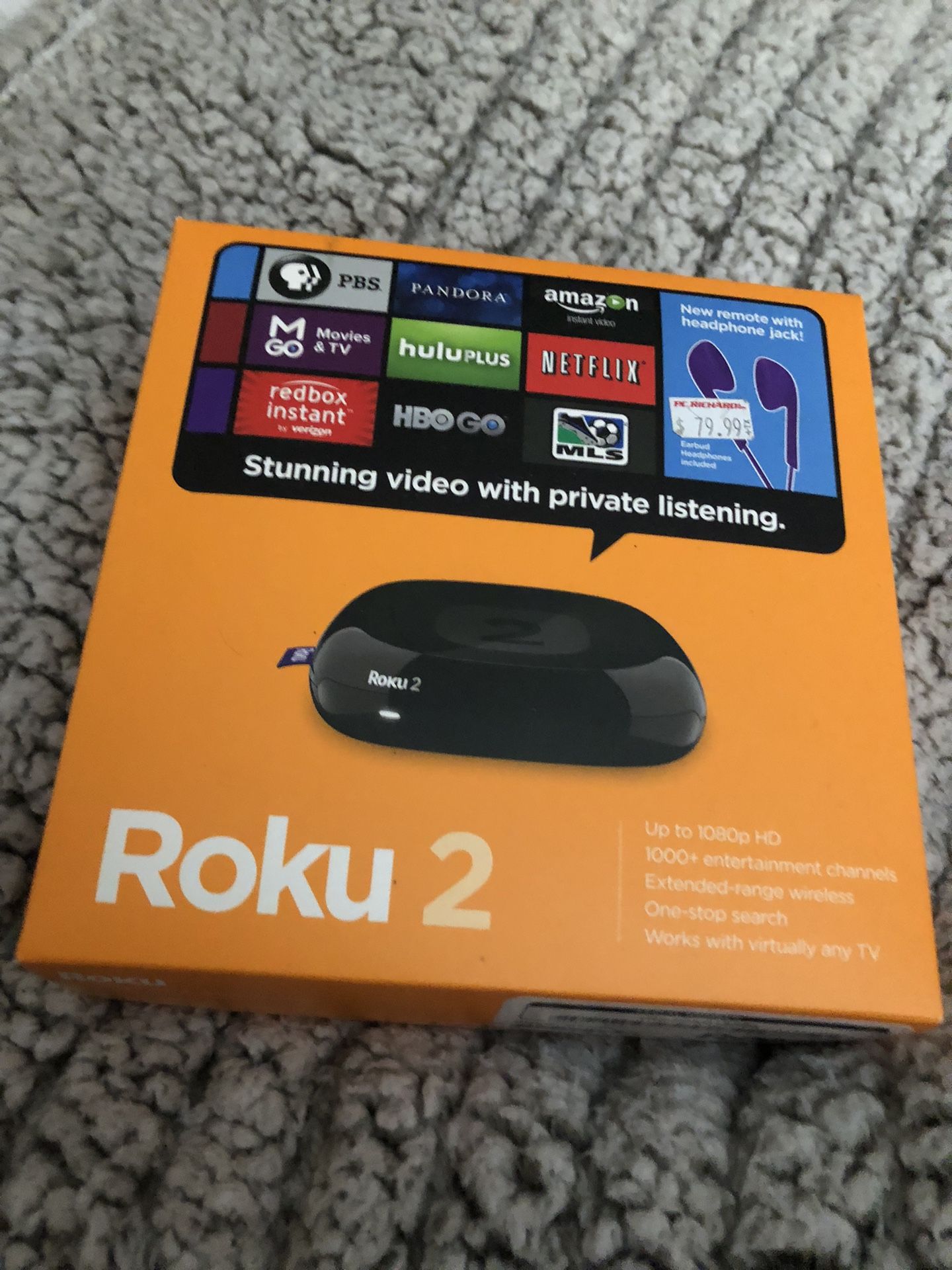 Roku 2 Media Streamer W/ Headphone Jack- Black (2720R)