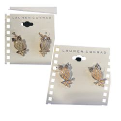 Lc Lauren Conrad Owl Enamel Earrings Duo