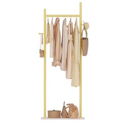 GUOHNHE Large Freestanding Coat Rack (Golden Yellow)