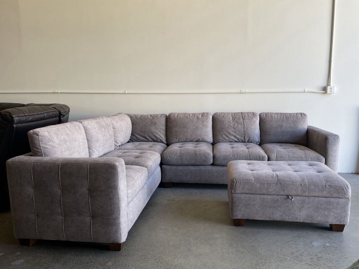 Modern Light Gray Thomasville Sectional Sofa