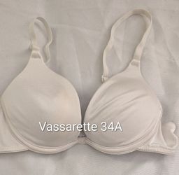 Womens White Vassarette 34A Extreme Plunge Pushup Underwire Bra 75-208 Made To Criss Cross. East Or West