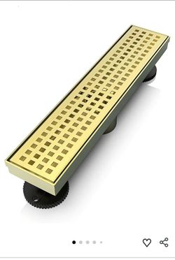 6456: New 12 Inch Linear Shower Drain Rectangular Floor Drain with Accessories Square Hole Pattern Cover Grate Removable SUS304 Stainless Steel CUPC C