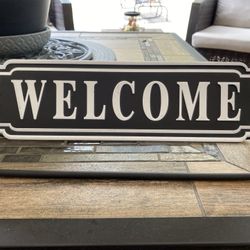 Metal Welcome Sign Can Be Either Hung Or Free Standing