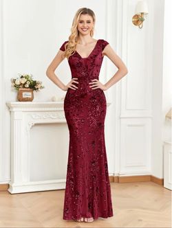 Burgundy Gown/ dress