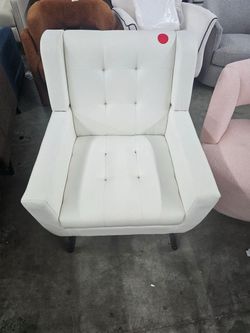 Modern Soft Linen Material Ergonomics Accent Chair, with Black Legs,for Living Room Bedroom Indoor (Beige + Upholstered)