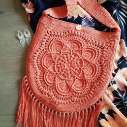 Boho Crochet Crossbody Bag