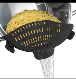 colador, colador de olla de silicona, colador con Clip de silicona ajustable para ollas, sartenes y cuencos, colador de ollas de cocina