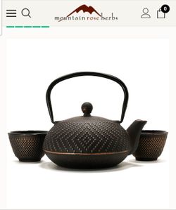 Cast Iron Teapot Set With Assorted Herbal Teas