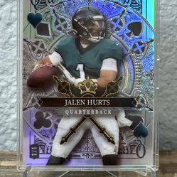 2024 Jalen Hurts Wild Card 1/1 Card 5 Draw Stacked Deck Silver / Holo Foil