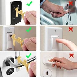 Life Stylus No Touch Door Opener Tool, Button Pusher Keychain Tool w/ Stylus Tip