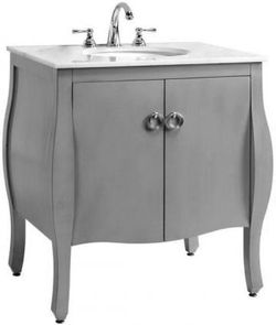 Marble Top Vanity Gray