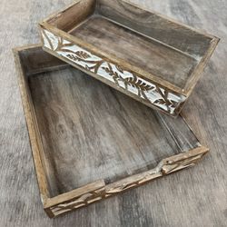 Wooden Palm Desk Organizers 