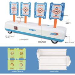 Keten Electric Running Shooting Target for Nerf Guns, 4 Digital Targets Electronic Scoring Auto Reset Toy with Light Sound Effect for Shooting Practic