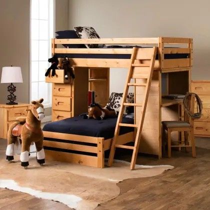 Wooden Loft Twin Bed