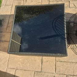 Outdoor glass top coffee table