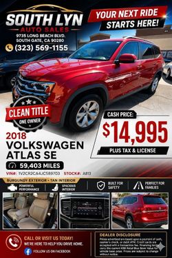 2018 VOLKSWAGEN ATLAS SE