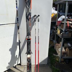 K2 Skis Poles Bag Ski 177 Cm Like New Condition 
