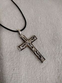 925 Silver Cross Pendant Necklace