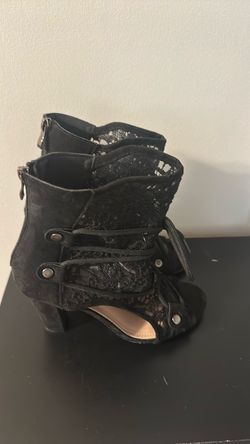 Black high heel laced boots