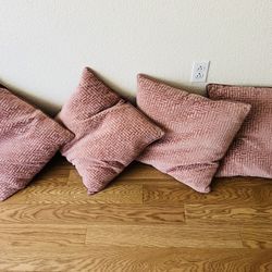 Pack of 4 Pink Soft Throw Pillows for Couch Sofa  