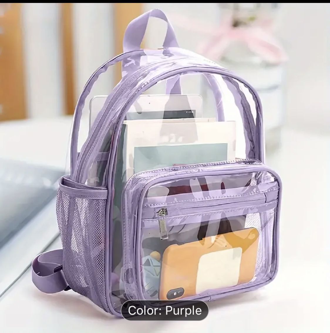Clear Bag Color Purple 