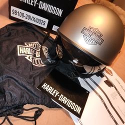 H-D, Harley Davidson Helmet, XS, Retractable Faceshield, Gold/Bronze Color
