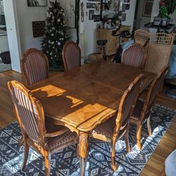 Vintage Thomasville Expandable Dining Table + 4 Chairs (1978)