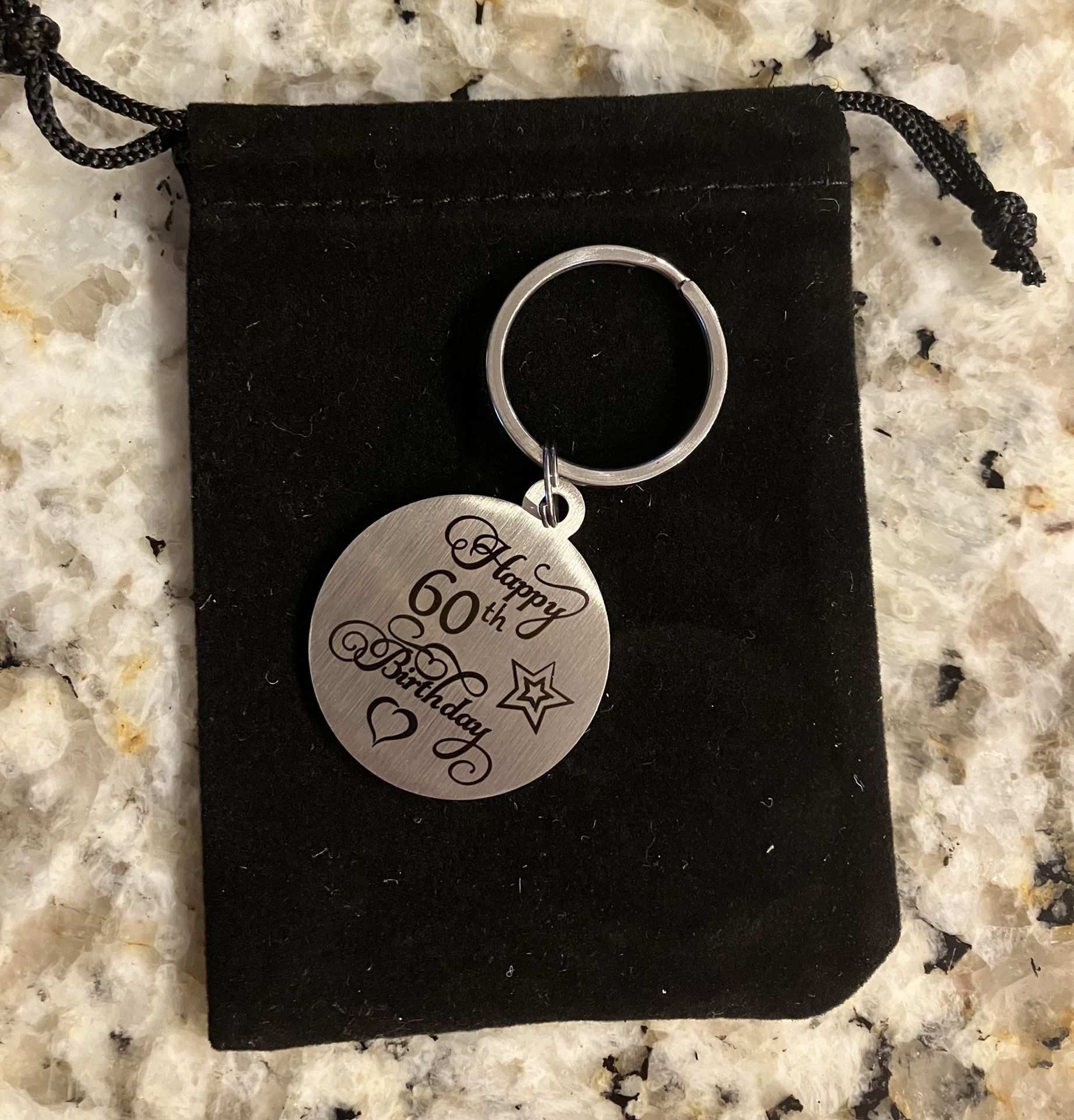 60th birthday keychain