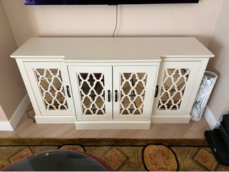 Mirrored Ivory Entertainment center
