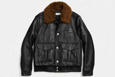 (Coach) Leather Jacket 1941 Brown Collar