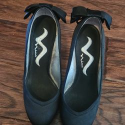 Nina Women's Satin Heels w/ Bow  Detail