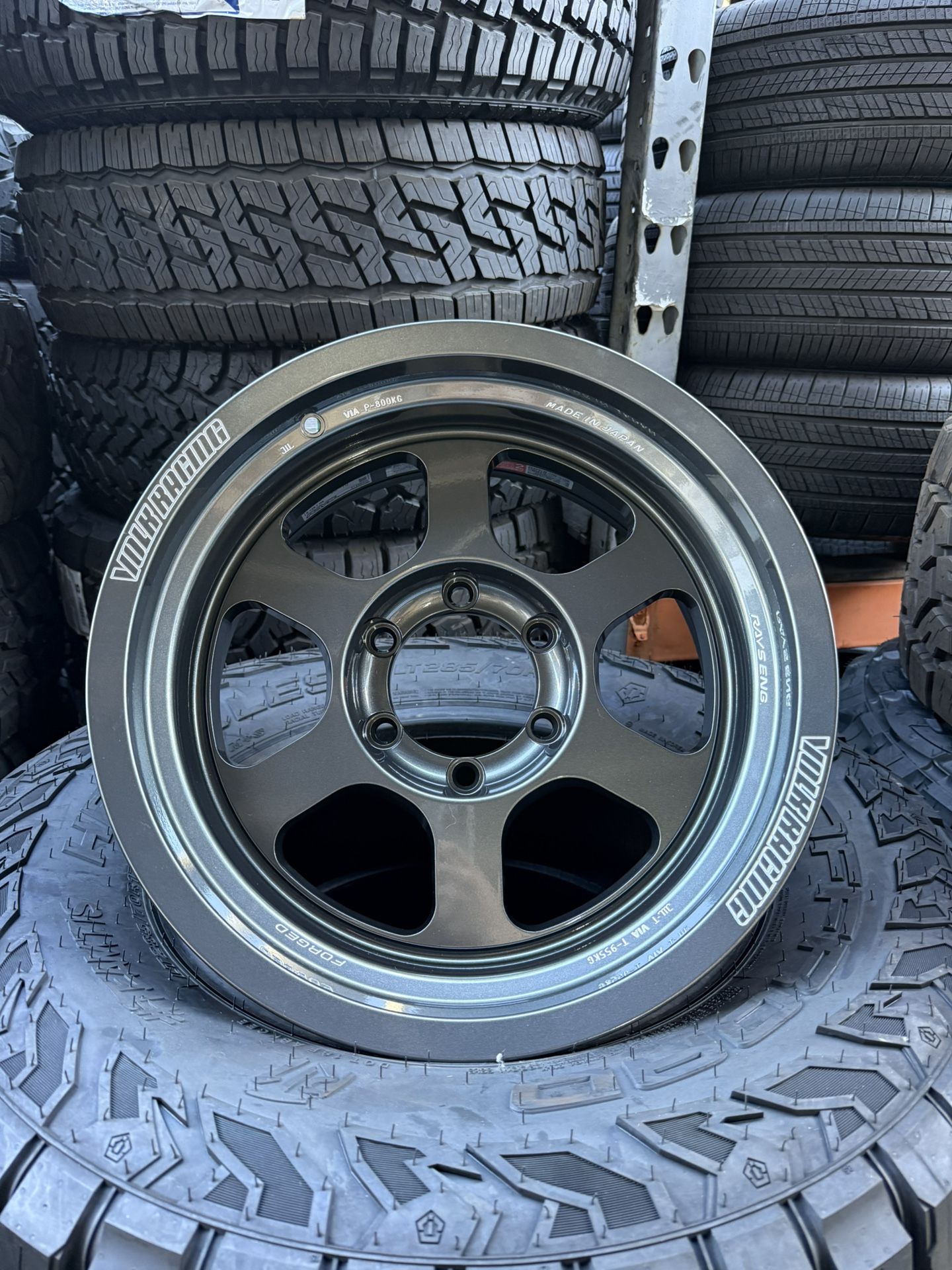 17”x 8.5 “ RAYS RACING WHEELS/ 285/70R17 NITTO NOMAD GRAPPLER PACKAGE DEAL!!!!