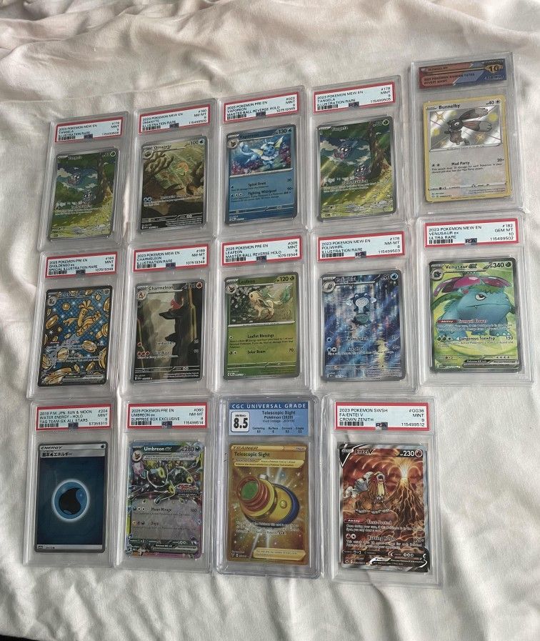 Pokemon PSA Slabs 151 & Crown Zenith & Prismatic