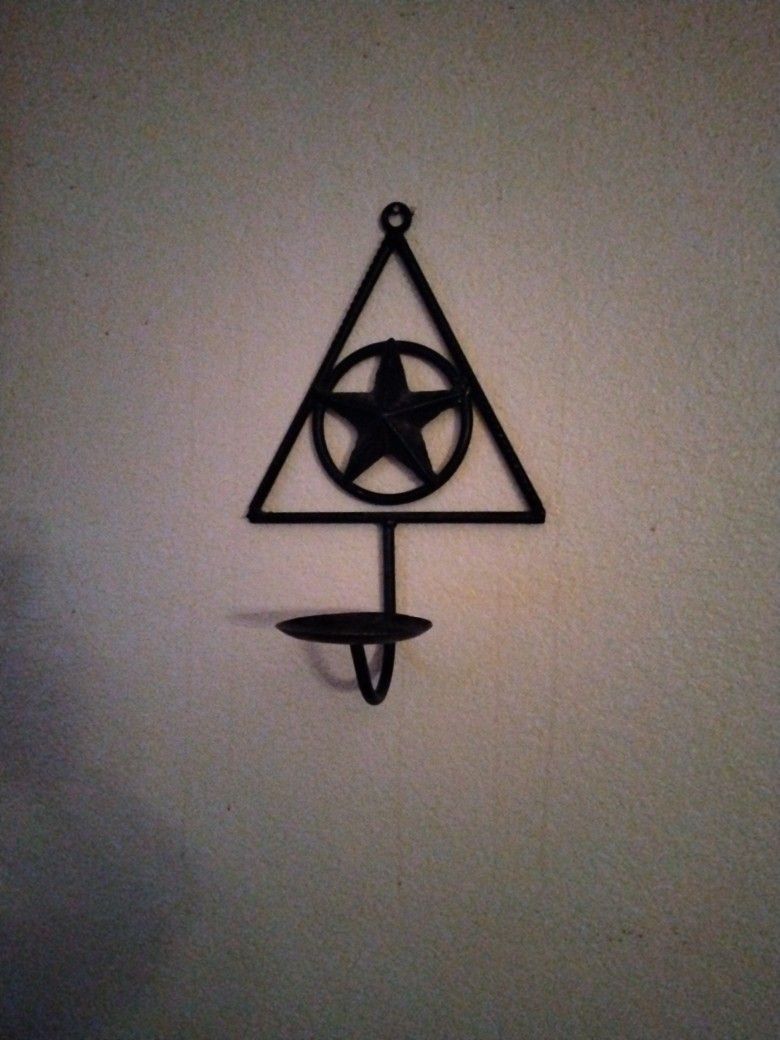 Candle Holder with Star, Wrought Iron