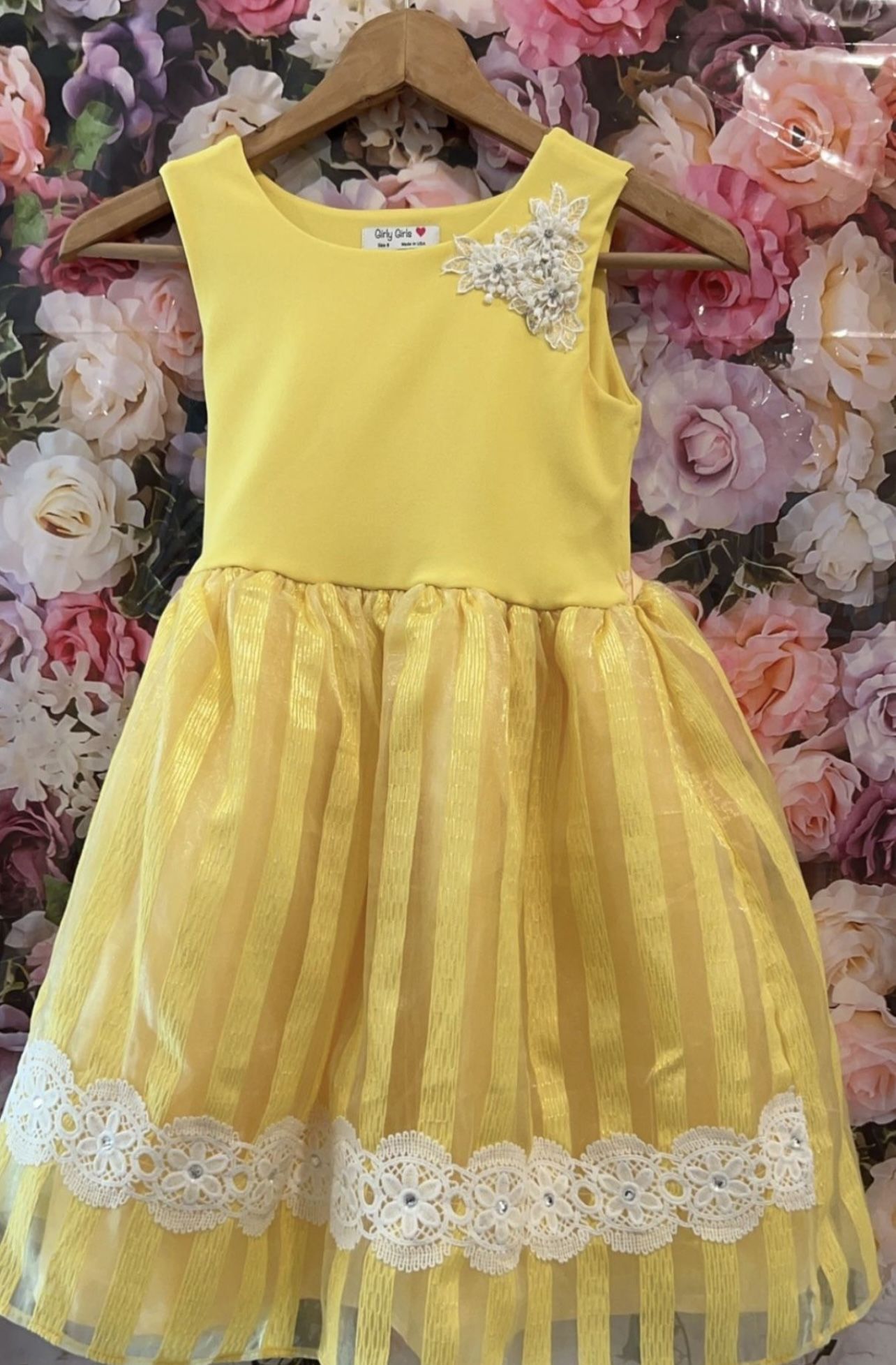 Size 8 Girls Yellow Dress