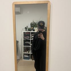 Sleek Light Wood Framed Mirror - Modern And Minimal 