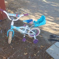 Girls Elsa Bike With Traing Whells