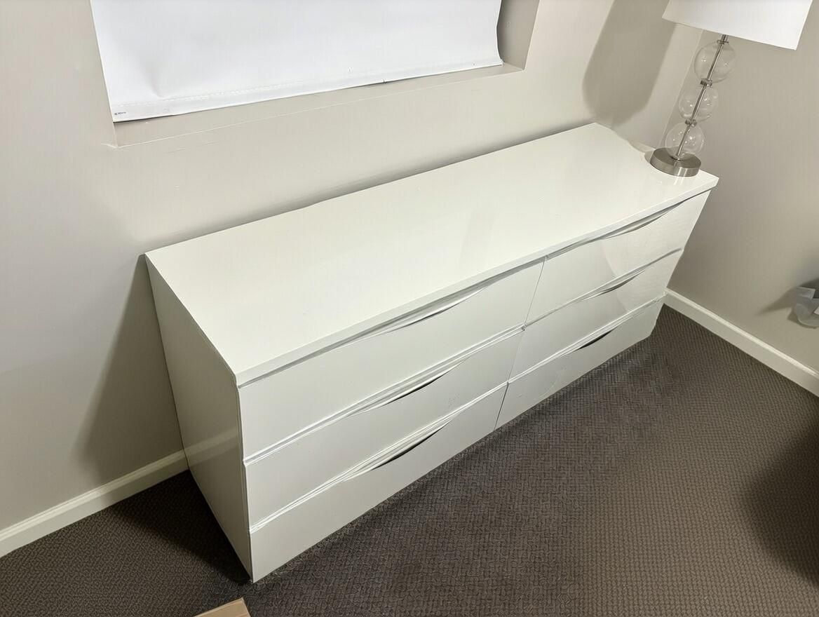 Onda Wood Double Dresser, White, Italy