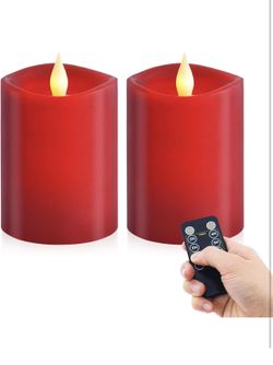 3x4 Flickering Flameless Candles Set of 2,Real Wax led Candles Flickering,with Timer,4 inch Flameless Candles with Remote,Battery Powered Candles,for 