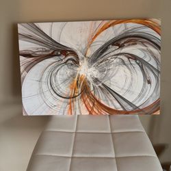 Wall Art Orange Brown White 
