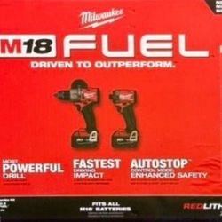 MILWAUKEE JAMMER DRIL AND IMPACT  M18 FUEL 18V FIRM PRICE   Cordless Hammer Drill and Impact Driver Combo Kit with Battery and Charger FIRM 