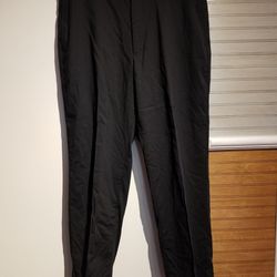 Pronto Uomo Black Dress Pants Slacks 40x29 100% Wool
