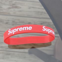 Supreme Wristband Bracelet Silicone wristband fashion unique red bracelet  jewelry - Red Color Supreme Bracelet 