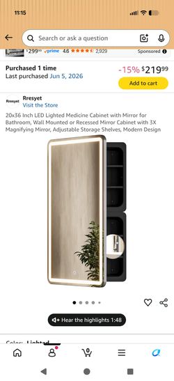 Light vanity mirrors with medicine cabinet storage