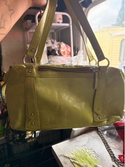 Chartreuse vintage leather purse