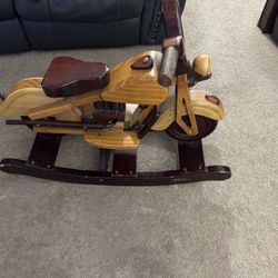 Wood Kids Motorcycle Rocking Chair